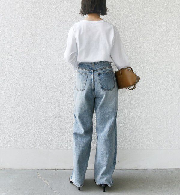 SHIPS for women「〈洗濯機可能〉プラチナヴェール 長袖 ロゴ TEE」|Tシャツ・カットソー|