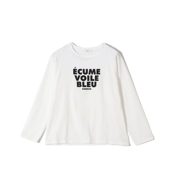 SHIPS for women「〈洗濯機可能〉プラチナヴェール 長袖 ロゴ TEE」|Tシャツ・カットソー|