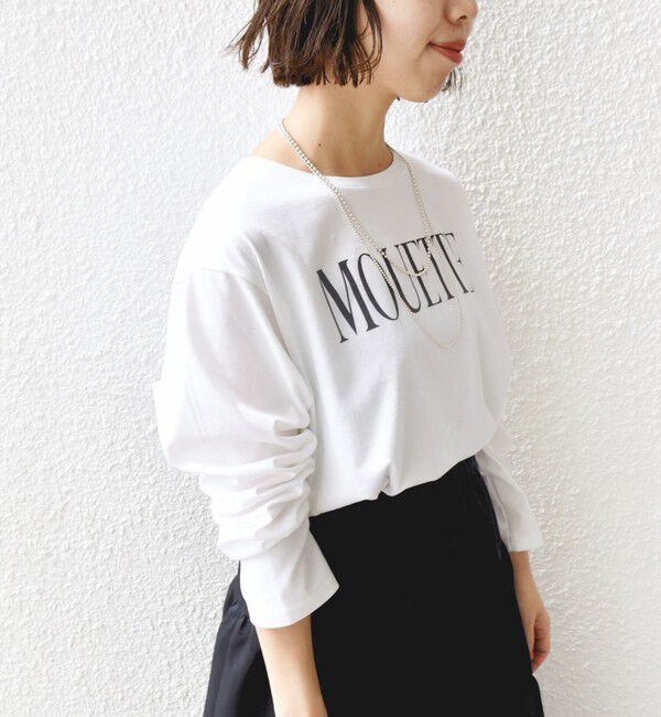 SHIPS for women「〈洗濯機可能〉プラチナヴェール 長袖 ロゴ TEE」|Tシャツ・カットソー|