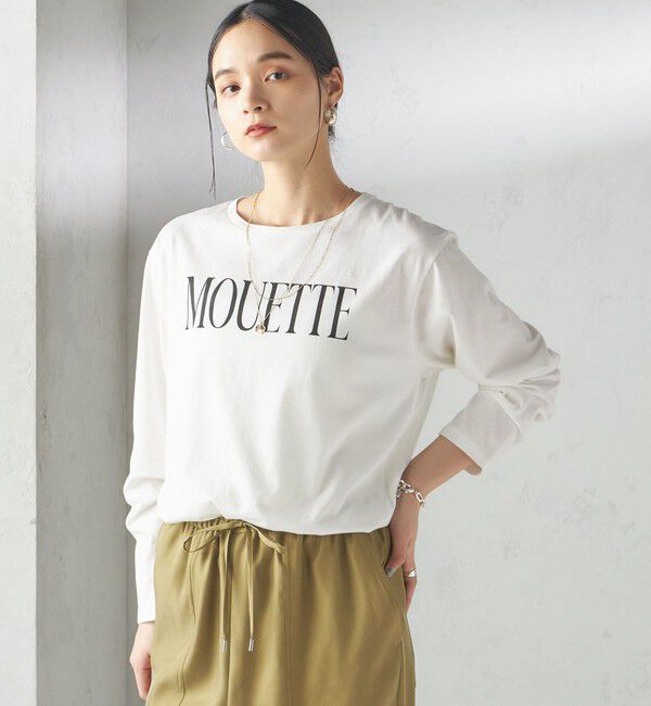 SHIPS for women「〈洗濯機可能〉プラチナヴェール 長袖 ロゴ TEE」|Tシャツ・カットソー|