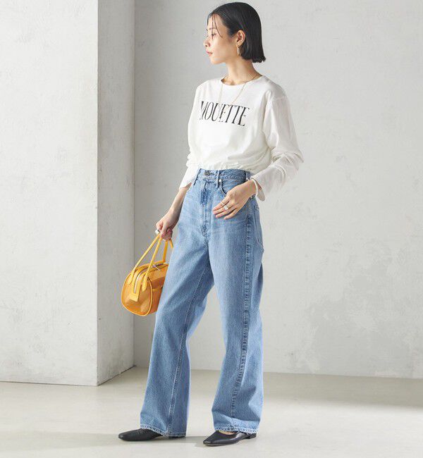 SHIPS for women「〈洗濯機可能〉プラチナヴェール 長袖 ロゴ TEE」|Tシャツ・カットソー|