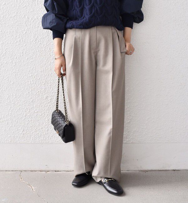 SHIPS Colors 「SHIPS Colors:〈手洗い可能〉TR ベルテッド タック パンツ」|その他|