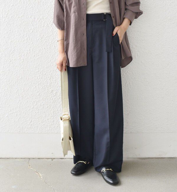 SHIPS Colors 「SHIPS Colors:〈手洗い可能〉TR ベルテッド タック パンツ」|その他|