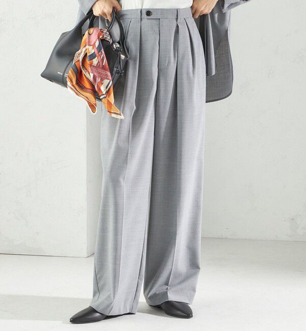 SHIPS for women「〈手洗い可能〉トロピカル タック パンツ（セットアップ対応）」|スラックス|