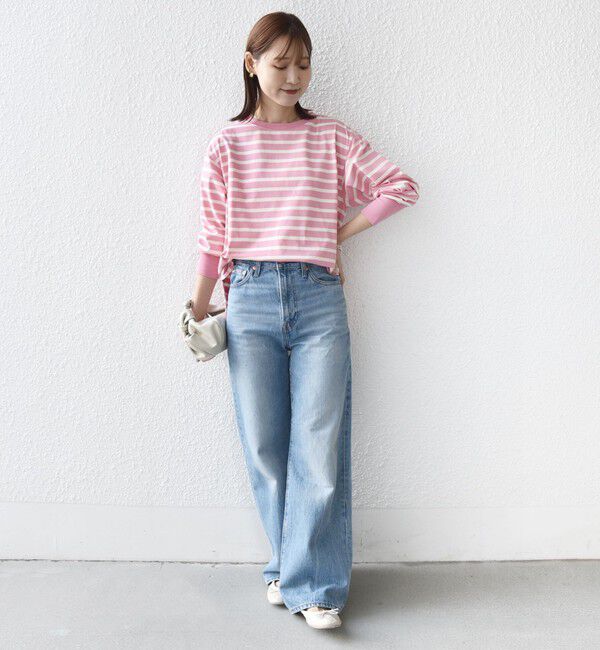 SHIPS for women「《追加予約》【SHIPS別注】TENNESSEE:〈洗濯機可能〉ワイド ボーダー TEE」|Tシャツ・カットソー|