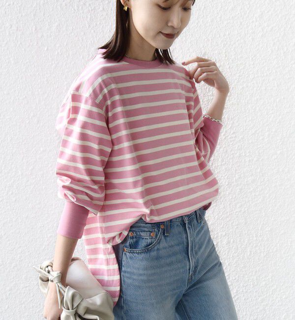 SHIPS for women「《追加予約》【SHIPS別注】TENNESSEE:〈洗濯機可能〉ワイド ボーダー TEE」|Tシャツ・カットソー|