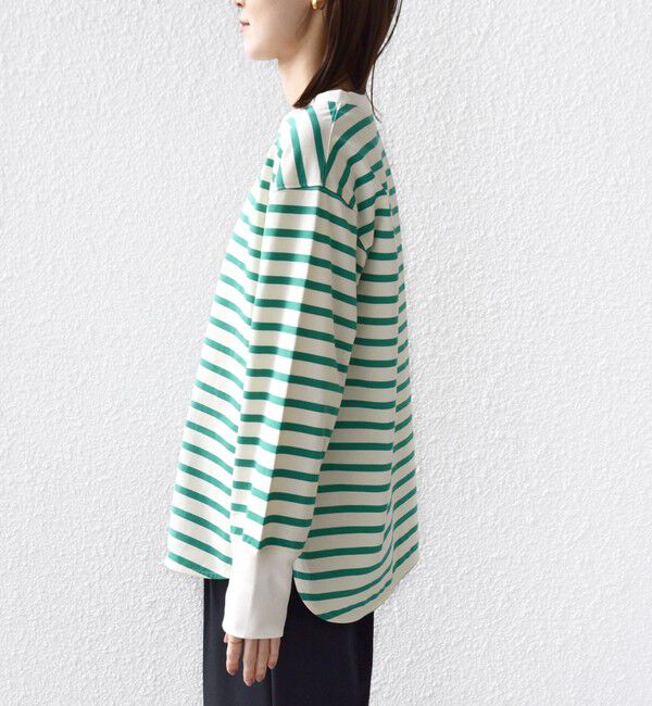 SHIPS for women「《追加予約》【SHIPS別注】TENNESSEE:〈洗濯機可能〉ワイド ボーダー TEE」|Tシャツ・カットソー|