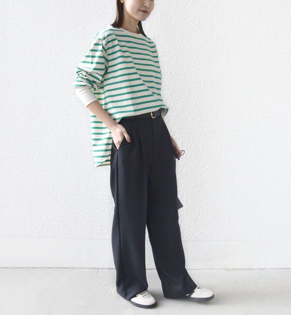 SHIPS for women「《追加予約》【SHIPS別注】TENNESSEE:〈洗濯機可能〉ワイド ボーダー TEE」|Tシャツ・カットソー|