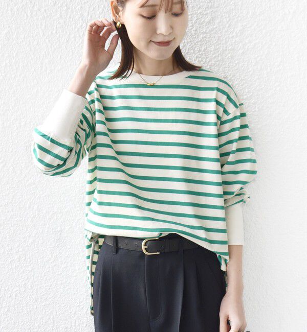 SHIPS for women「《追加予約》【SHIPS別注】TENNESSEE:〈洗濯機可能〉ワイド ボーダー TEE」|Tシャツ・カットソー|