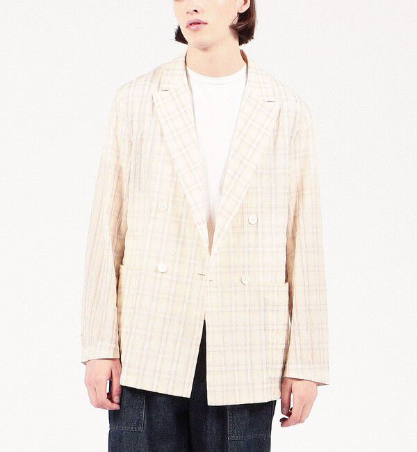 TOMORROWLAND MENS「ポリエステルナイロンキュプラ ダブルブレステッド4Bジャケット」|テーラードジャケット|