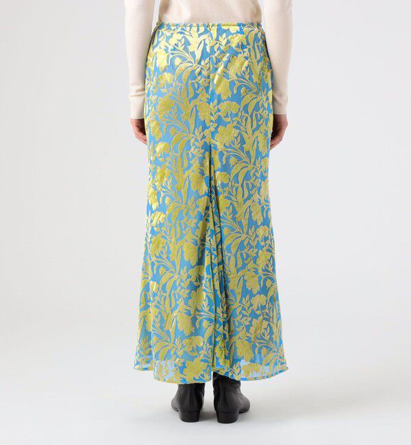 DES PRES「コスモスオパールプリント フォッシュテールマキシスカート」|フレア|