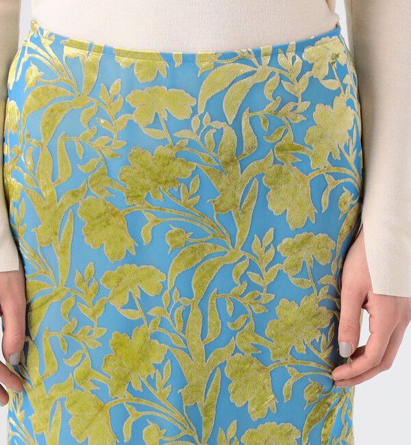 DES PRES「コスモスオパールプリント フォッシュテールマキシスカート」|フレア|