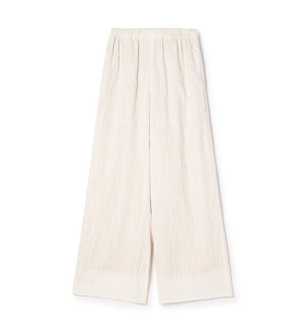 GALERIE VIE「コードエンブロイダリー　ワイドイージーパンツ」|チノ|11 ホワイト