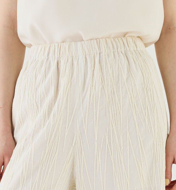 GALERIE VIE「コードエンブロイダリー　ワイドイージーパンツ」|チノ|