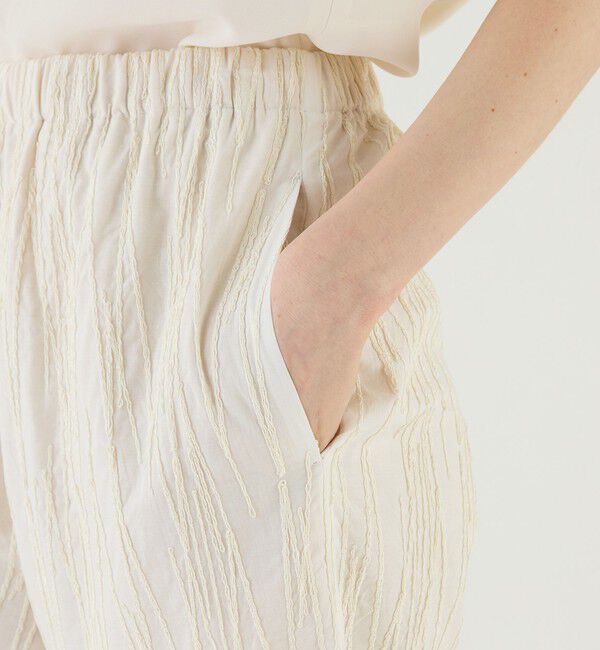 GALERIE VIE「コードエンブロイダリー　ワイドイージーパンツ」|チノ|