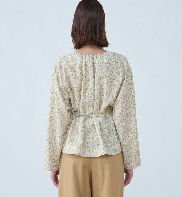 SOULEIADO「セルロースリネンプリント カシュクールブラウス」|シャツ・ブラウス|