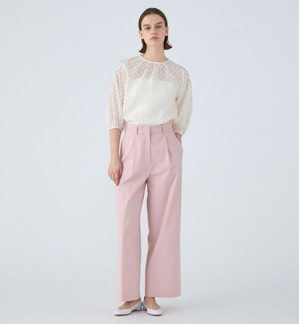 Ballsey「フラワーカットジャカード パフスリーブブラウス」|シャツ・ブラウス|