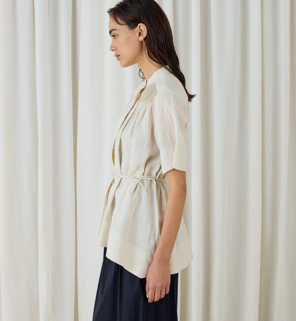 DES PRES「スパークリネン アシンメトリーヘムブラウス」|シャツ・ブラウス|