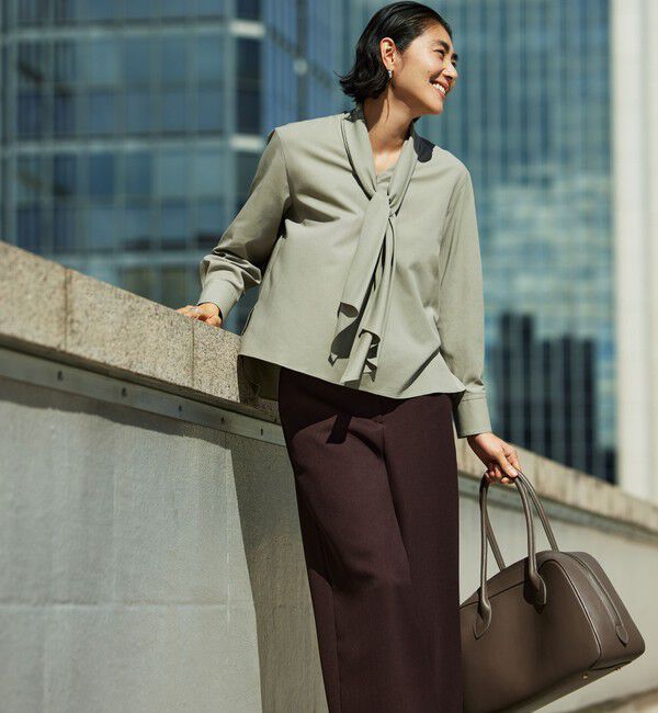 Ballsey「【WEB先行予約】ジュエルコットン ワイドボウタイブラウス」|シャツ・ブラウス|