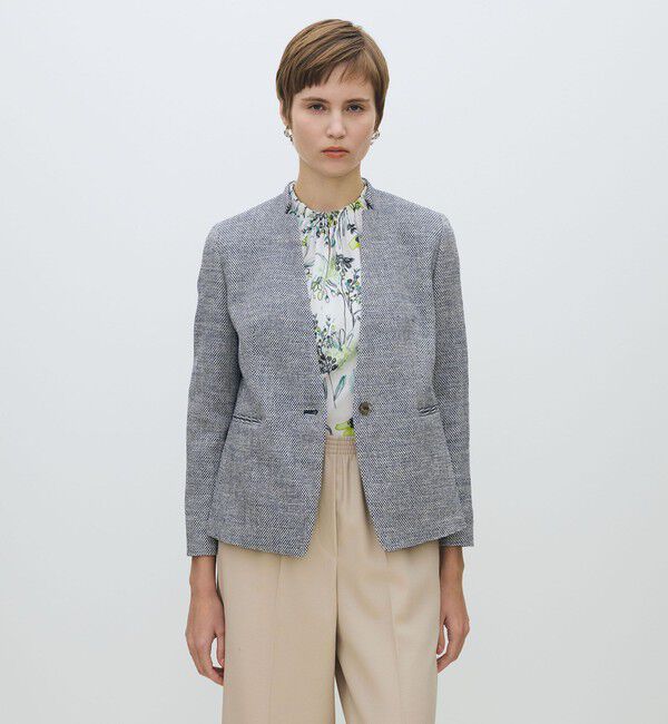 TOMORROWLAND collection「フラットテープ キザミカラージャケット」|ノーカラージャケット|