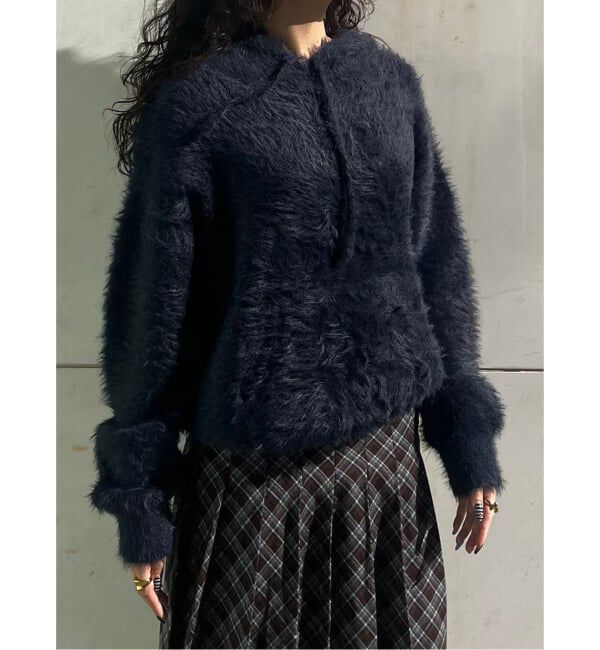 Oriens JOURNAL STANDARD「ファーファーニットフーディー」|ニット・セーター|ネイビー