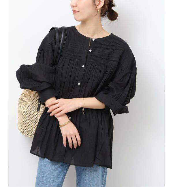 JOURNAL STANDARD relume「《予約》［26SS新作］コットンボイルクリンクルピンタックブラウス」|シャツ・ブラウス|ブラック