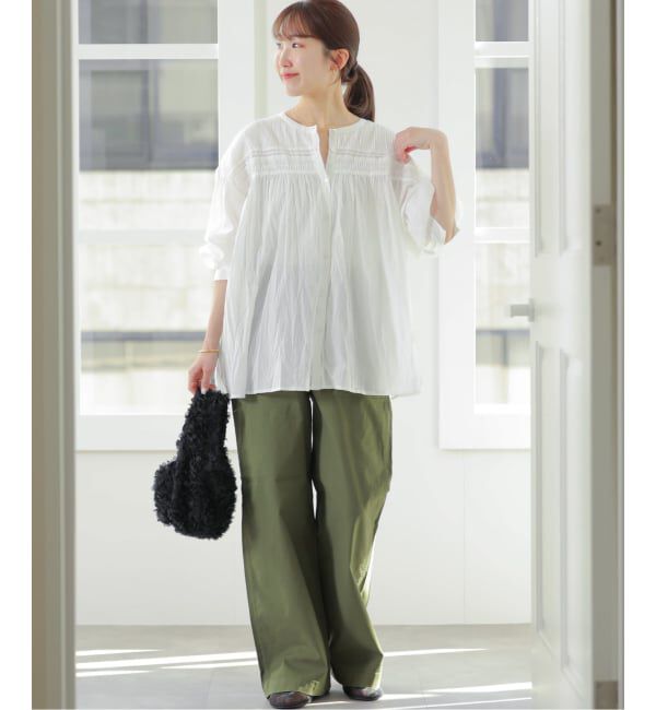 JOURNAL STANDARD relume「《予約》［26SS新作］コットンボイルクリンクルピンタックブラウス」|シャツ・ブラウス|