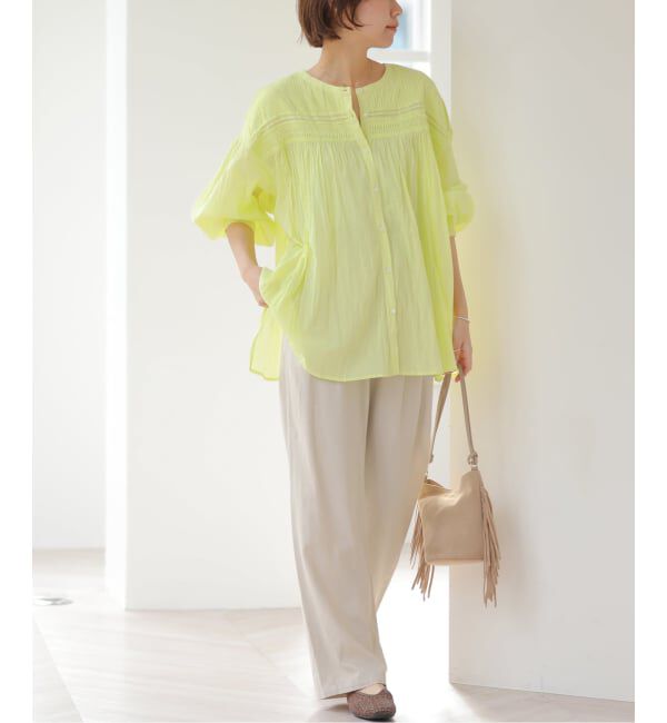 JOURNAL STANDARD relume「《予約》［26SS新作］コットンボイルクリンクルピンタックブラウス」|シャツ・ブラウス|
