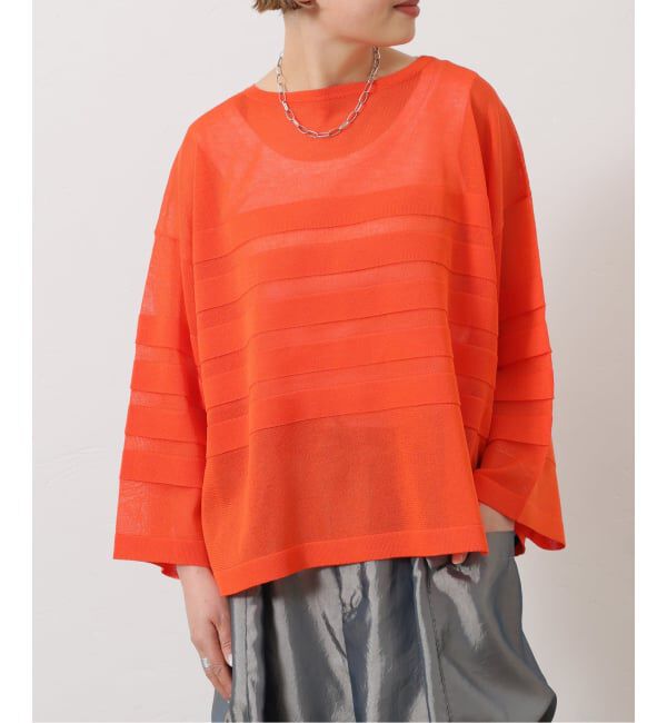 journal standard luxe「《予約》シアーボーダー ボートネックプルオーバー」|ニット・セーター|