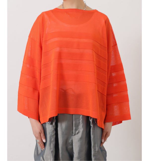 journal standard luxe「《予約》シアーボーダー ボートネックプルオーバー」|ニット・セーター|