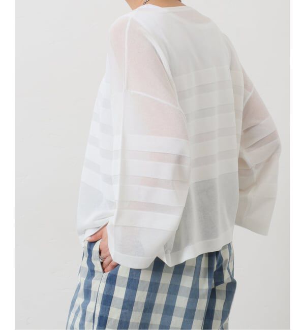 journal standard luxe「《予約》シアーボーダー ボートネックプルオーバー」|ニット・セーター|