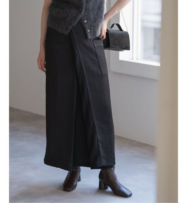 NOBLE「COG THE BIGSMOKE/コグザビッグスモーク MINA DOUBLE WRAP SKIRT」|スカート|ブラック