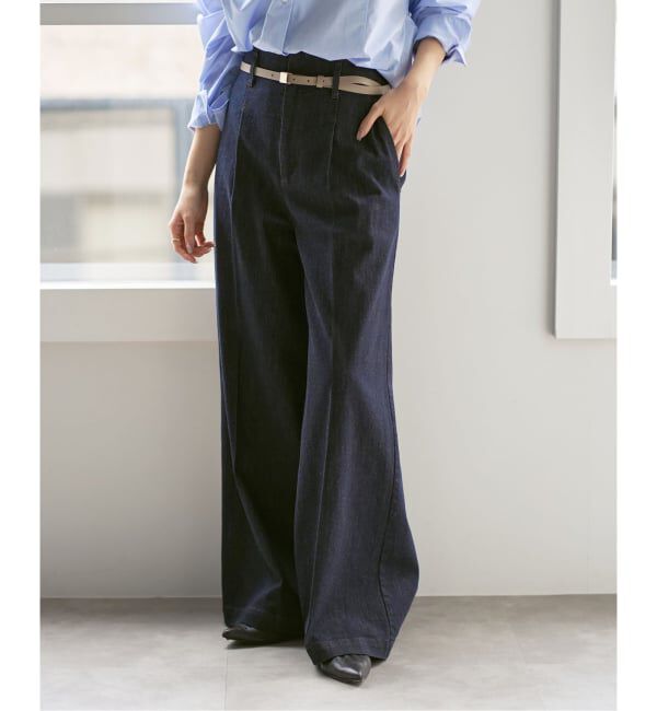 NOBLE「デニムライクスラックス」|デニム|