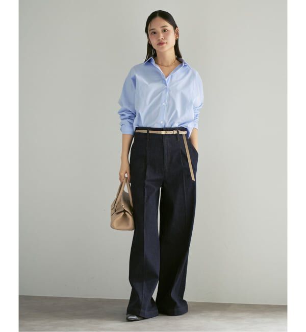 NOBLE「デニムライクスラックス」|デニム|