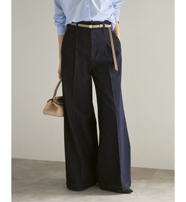 NOBLE「デニムライクスラックス」|デニム|