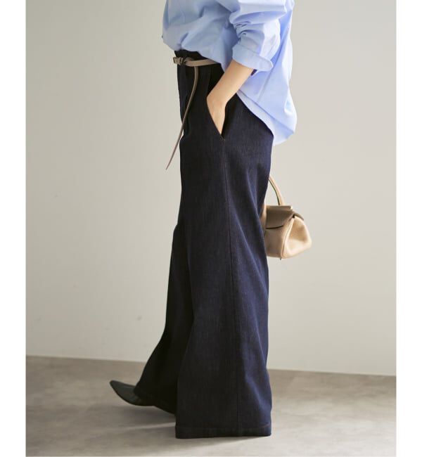 NOBLE「デニムライクスラックス」|デニム|