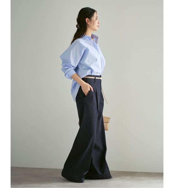 NOBLE「デニムライクスラックス」|デニム|