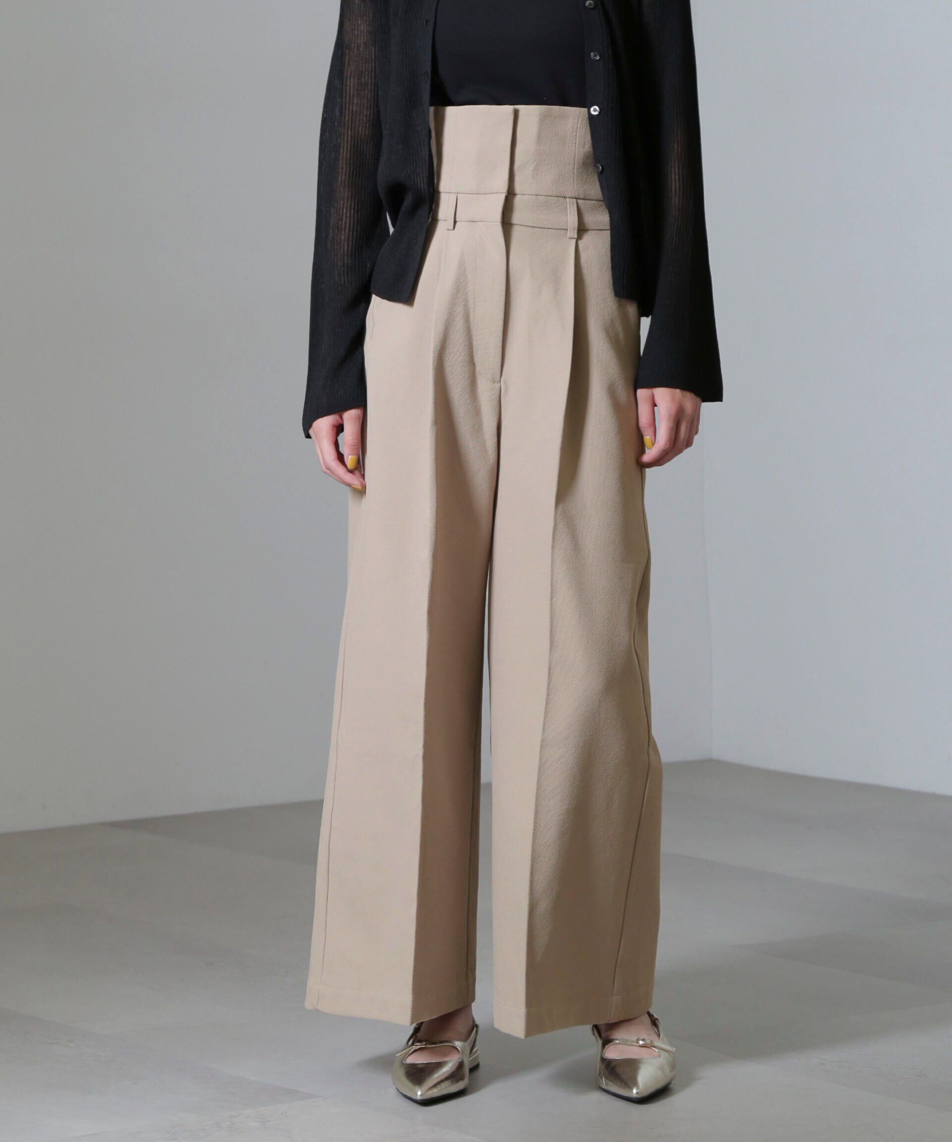 nano･universe「ハイウエストセンタープレスパンツ」|チノ|