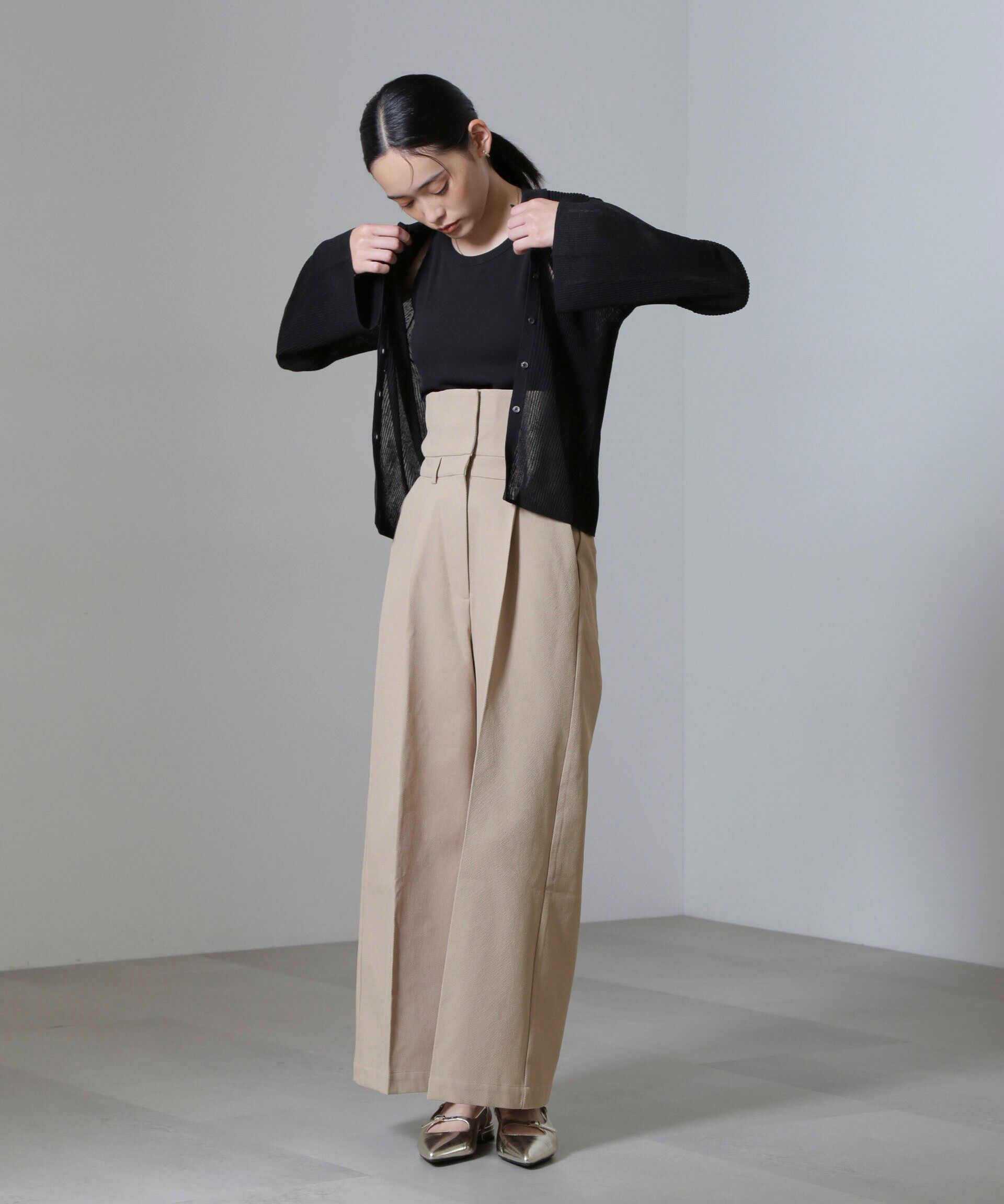 nano･universe「ハイウエストセンタープレスパンツ」|チノ|