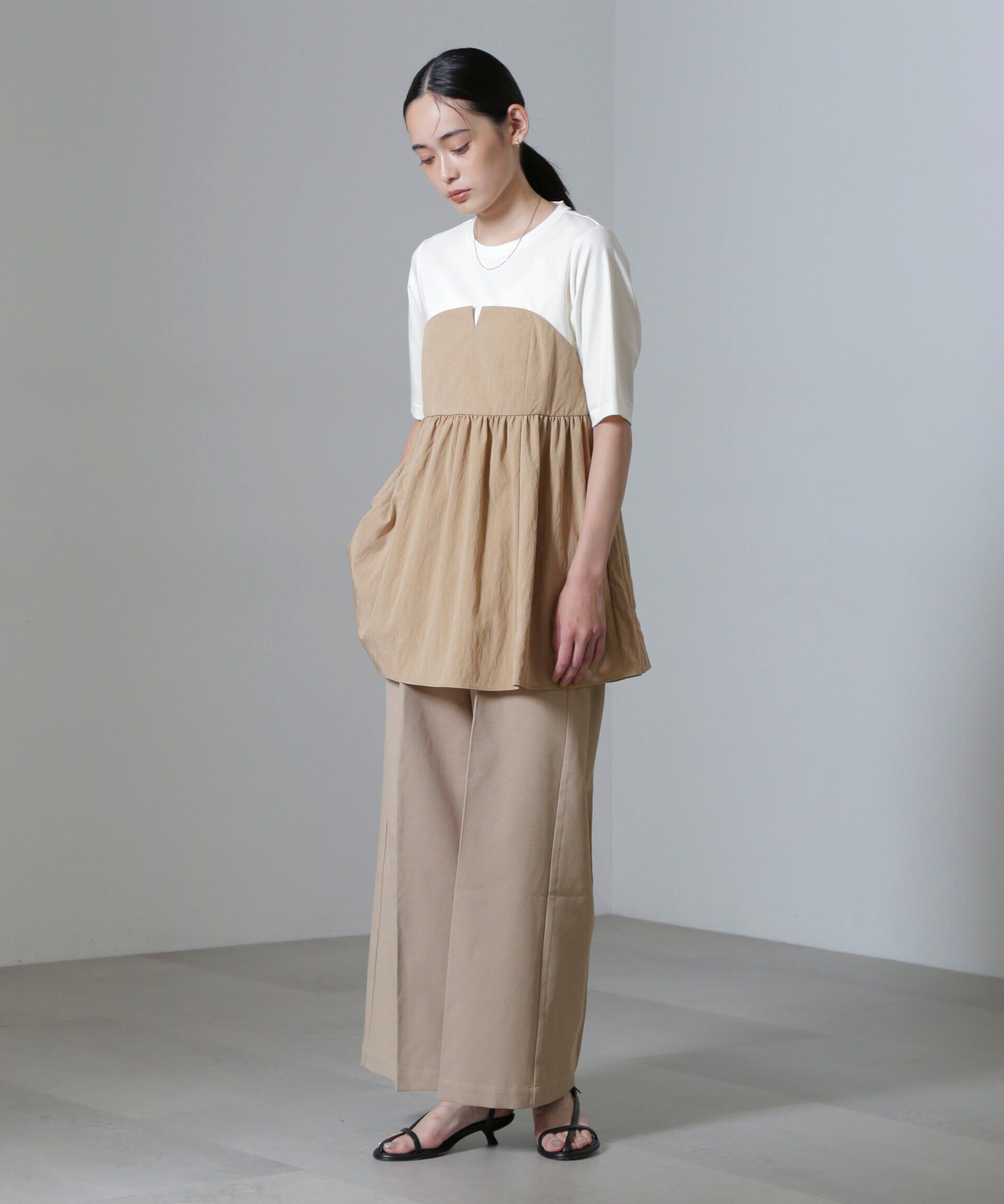 nano･universe「ハイウエストセンタープレスパンツ」|チノ|