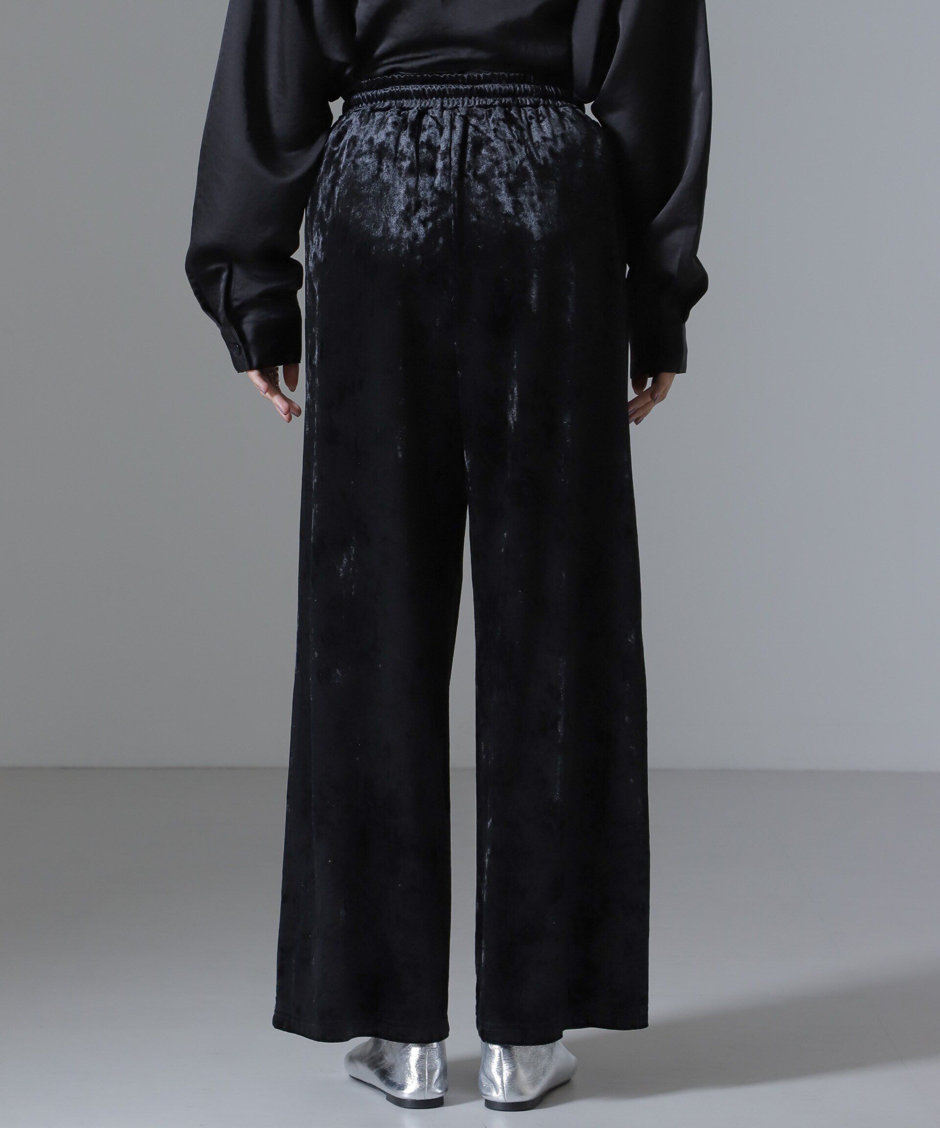 nano･universe「ベロアイージーワイドパンツ（セットアップ可）」|チノ|