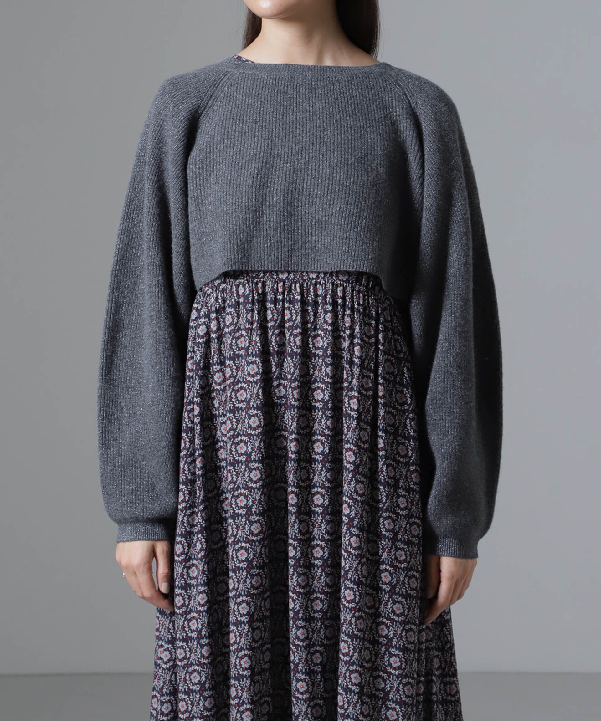 nano･universe「片畔ラメショートニットプルオーバー」|ニット・セーター|