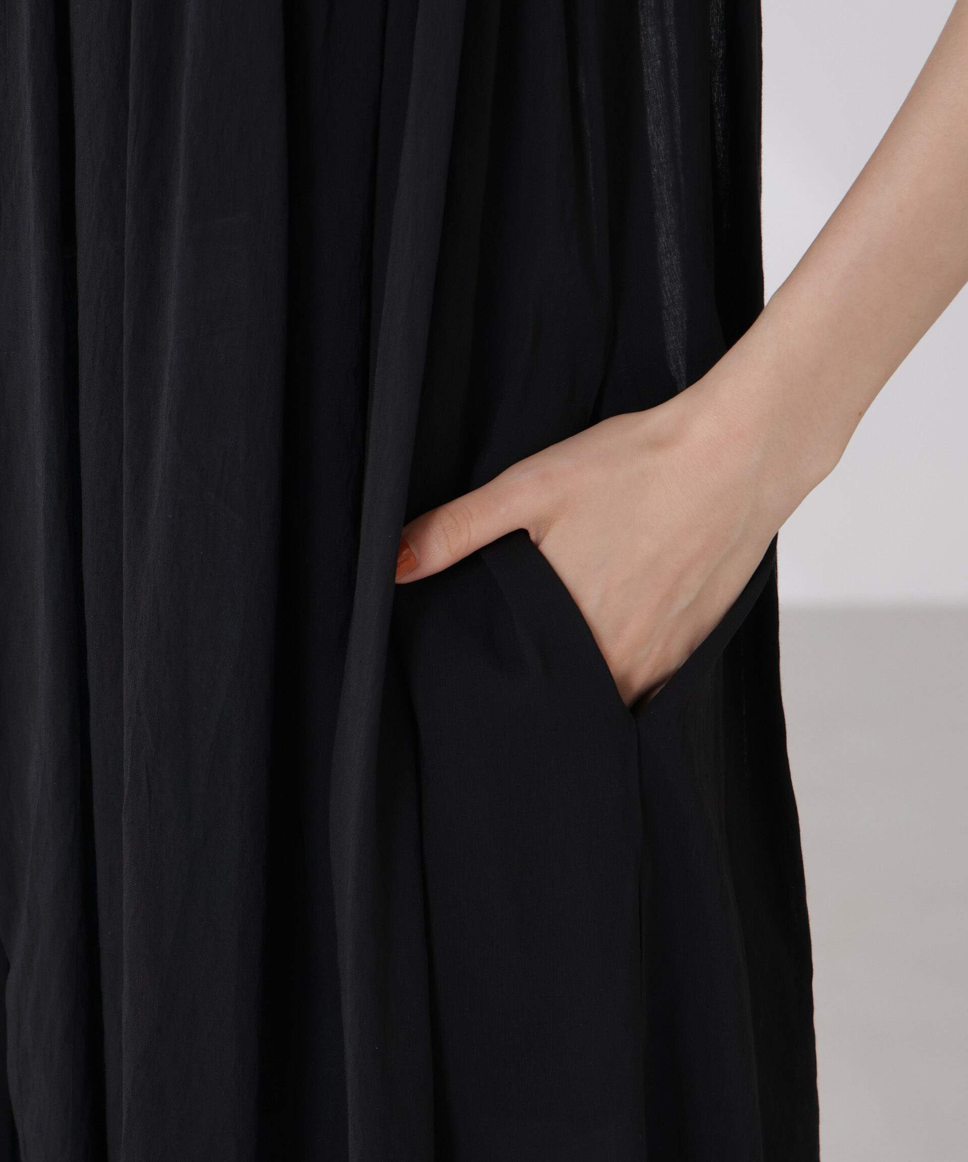 nano･universe「ギャザー切り替えノースリーブシアーワンピース」|ワンピース|