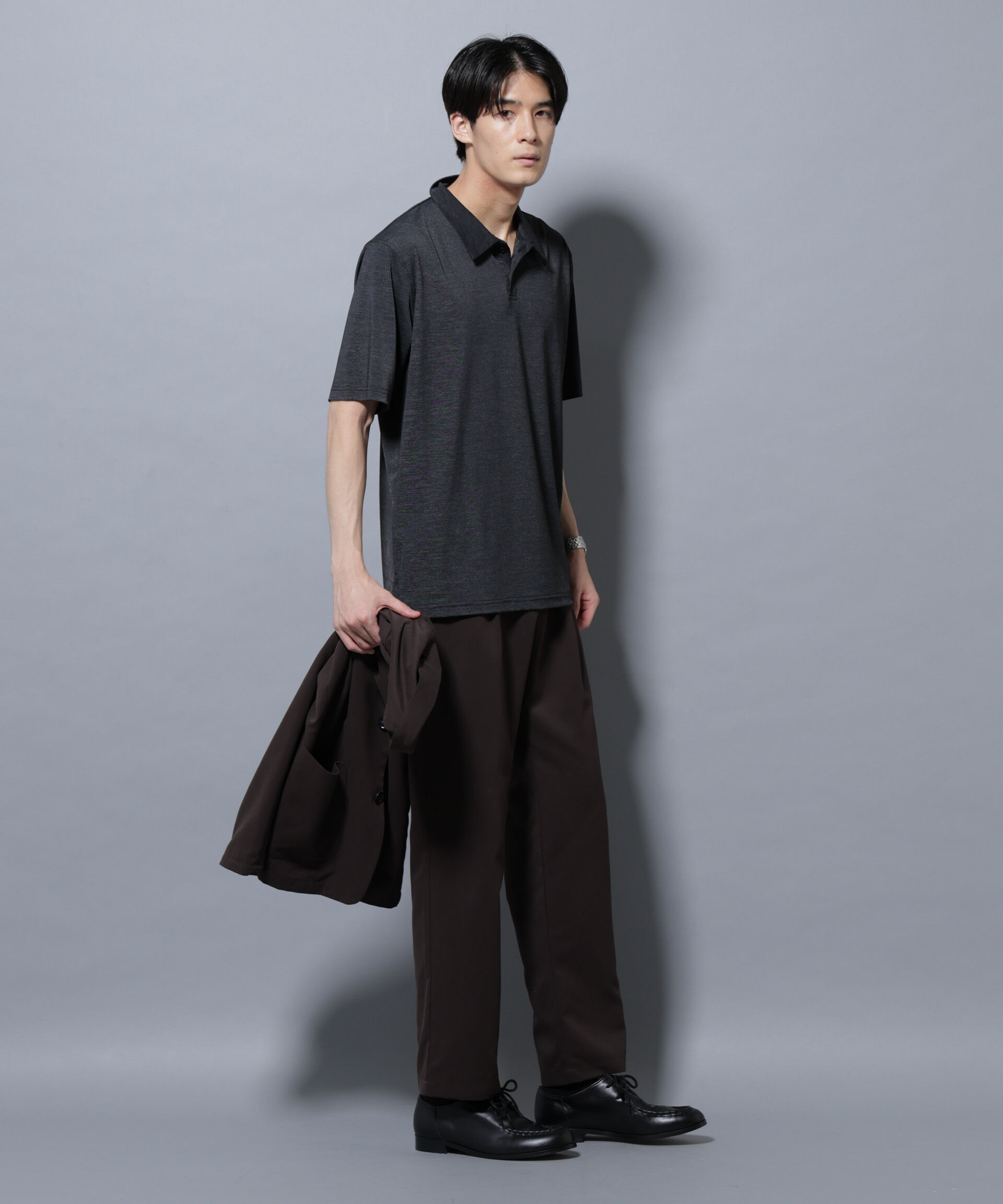 nano･universe「ストレッチメランジポロシャツ半袖」|Tシャツ・カットソー|