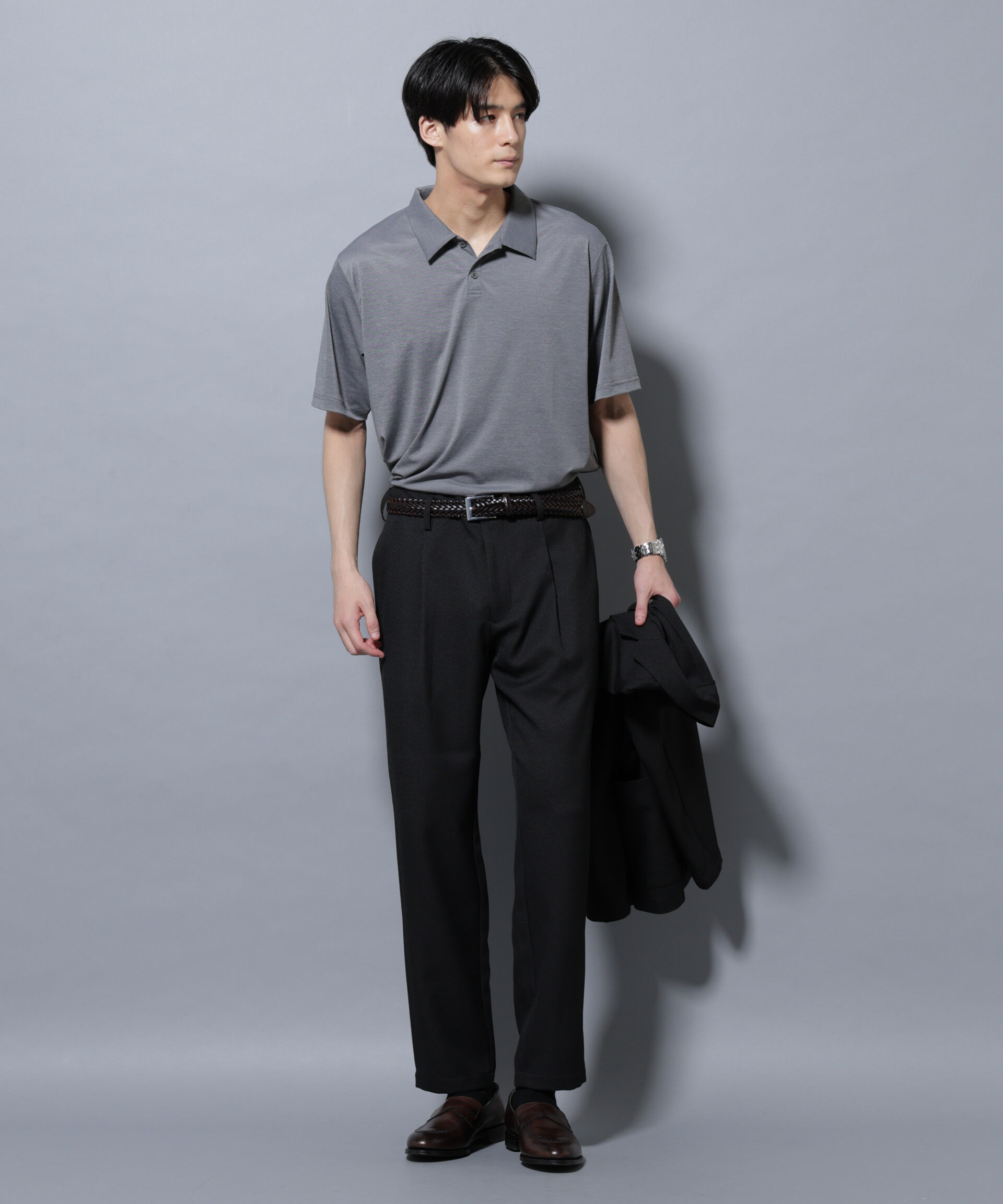 nano･universe「ストレッチメランジポロシャツ半袖」|Tシャツ・カットソー|