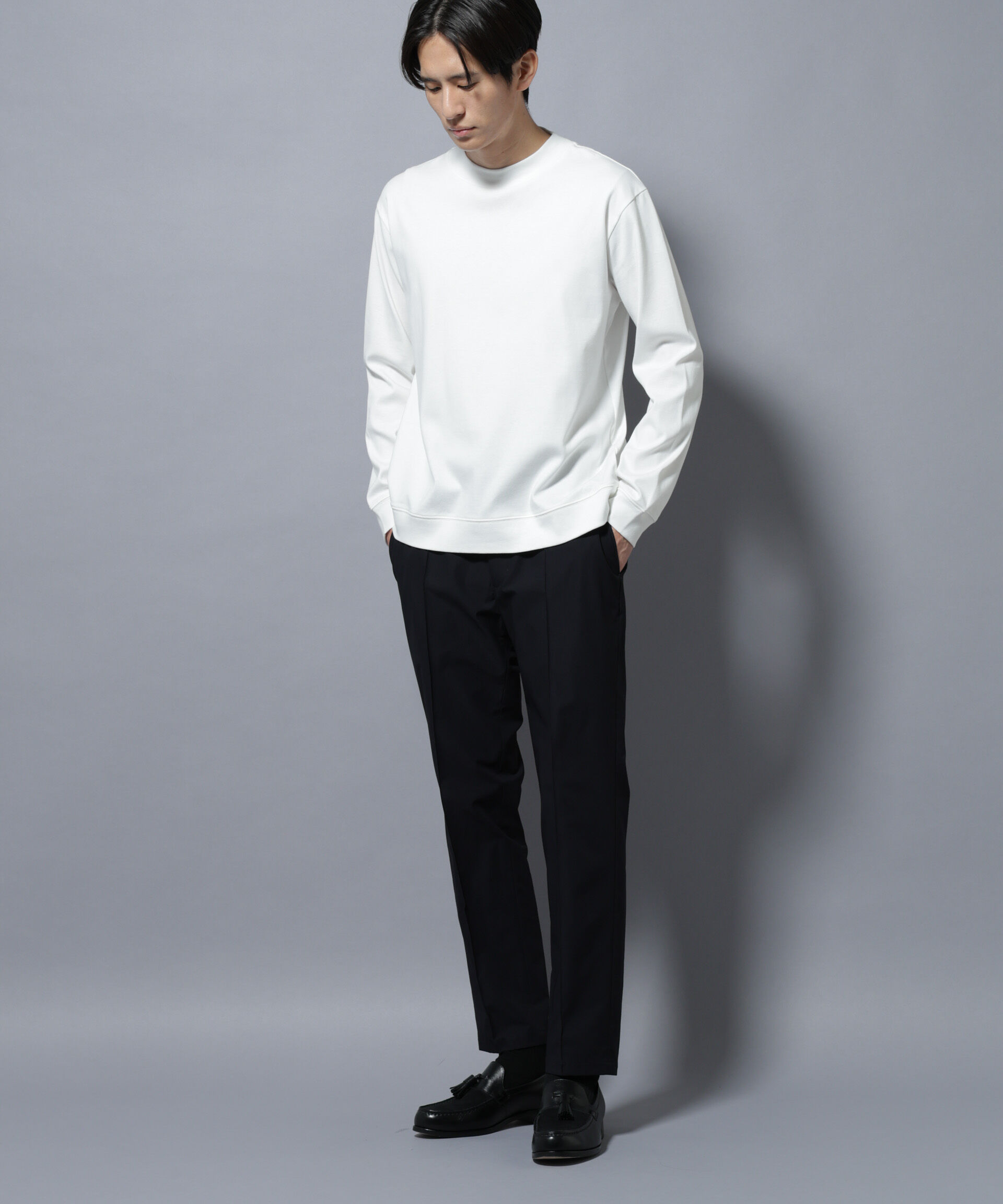 nano･universe「「FORMAL JERSEY」モックネックカットソー長袖」|Tシャツ・カットソー|