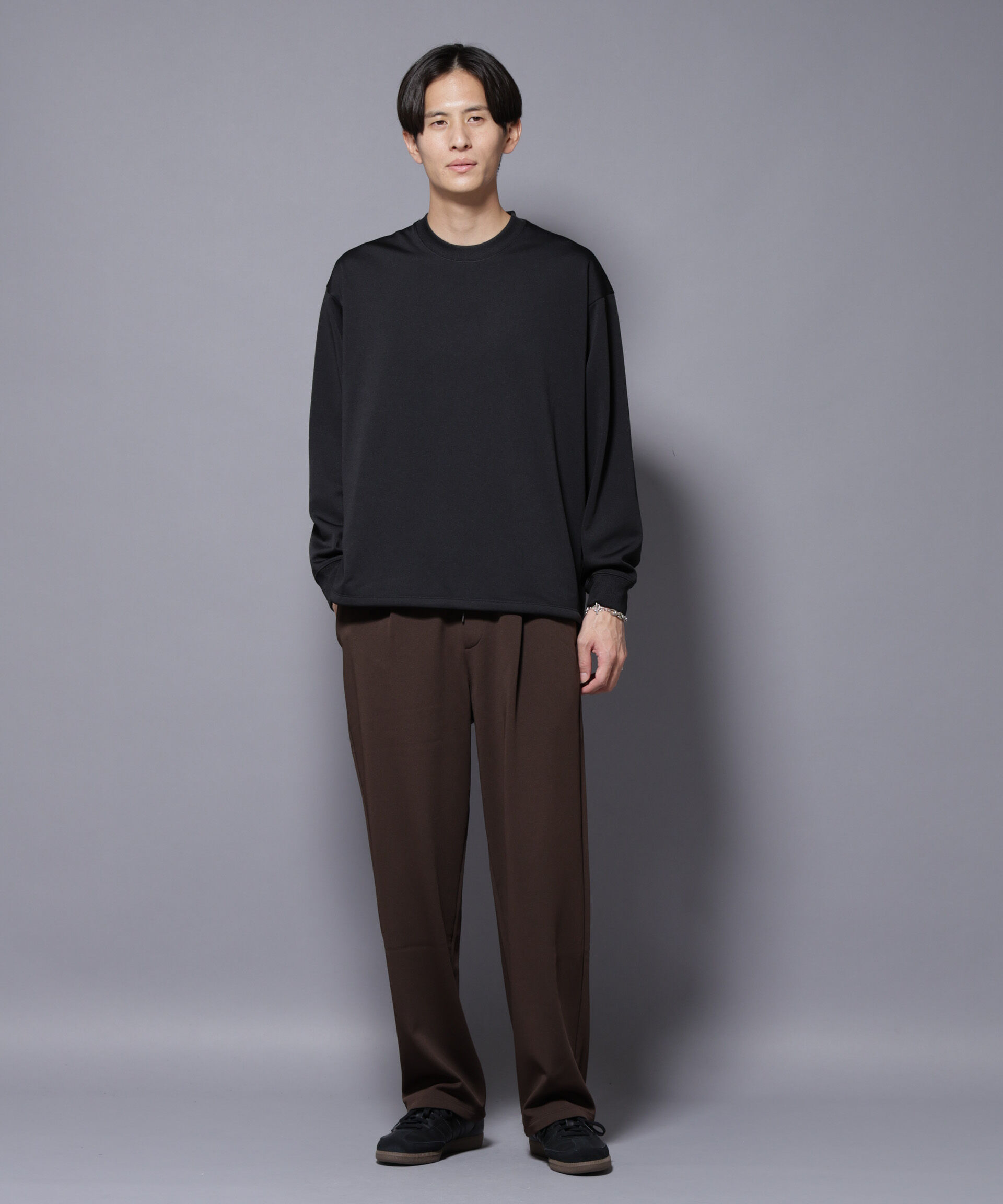 nano･universe「｢MC｣coveross(R) フリースボンディングワイドパンツ」|チノ|