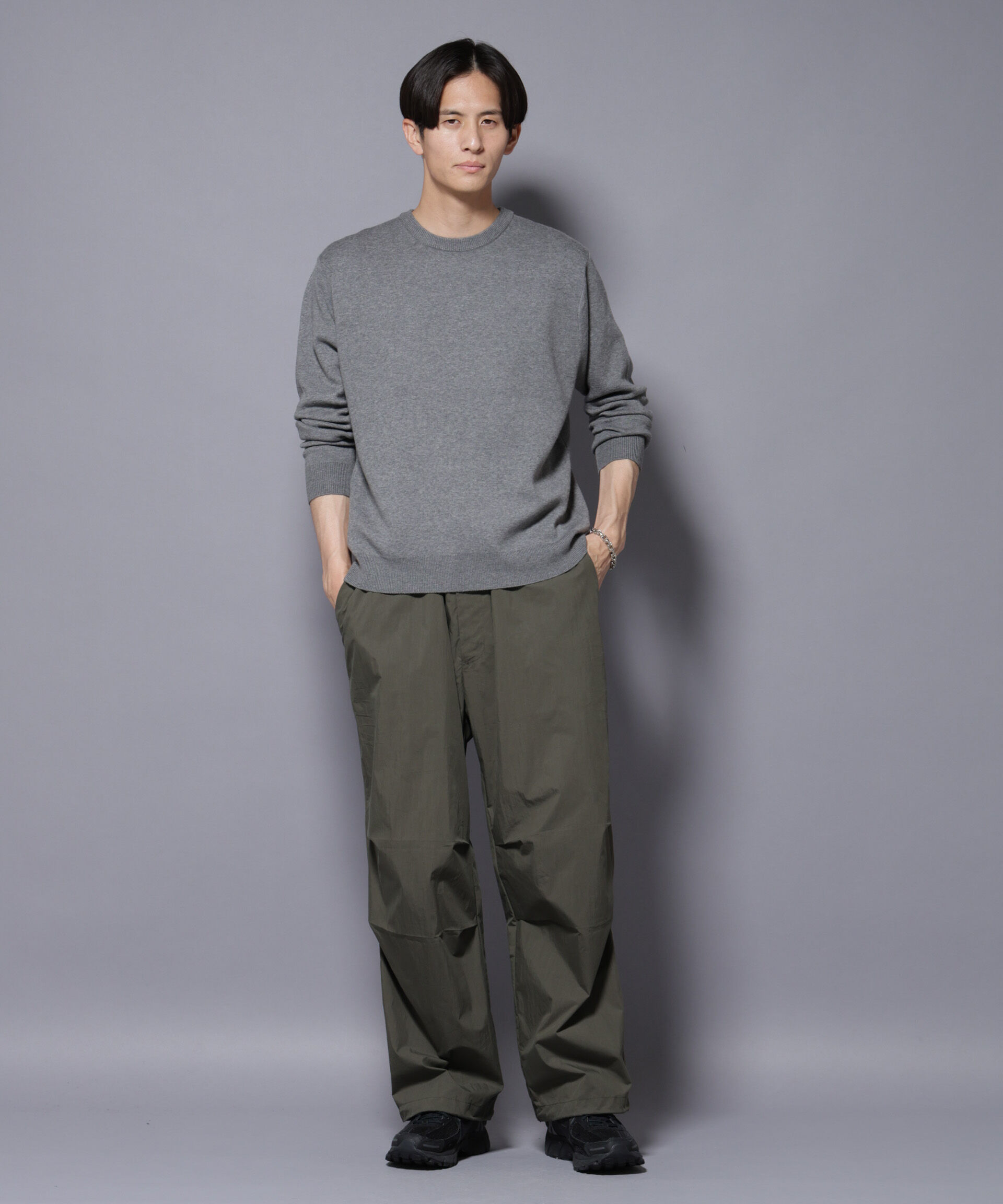 nano･universe「シルク混クルーネックニット」|ニット・セーター|