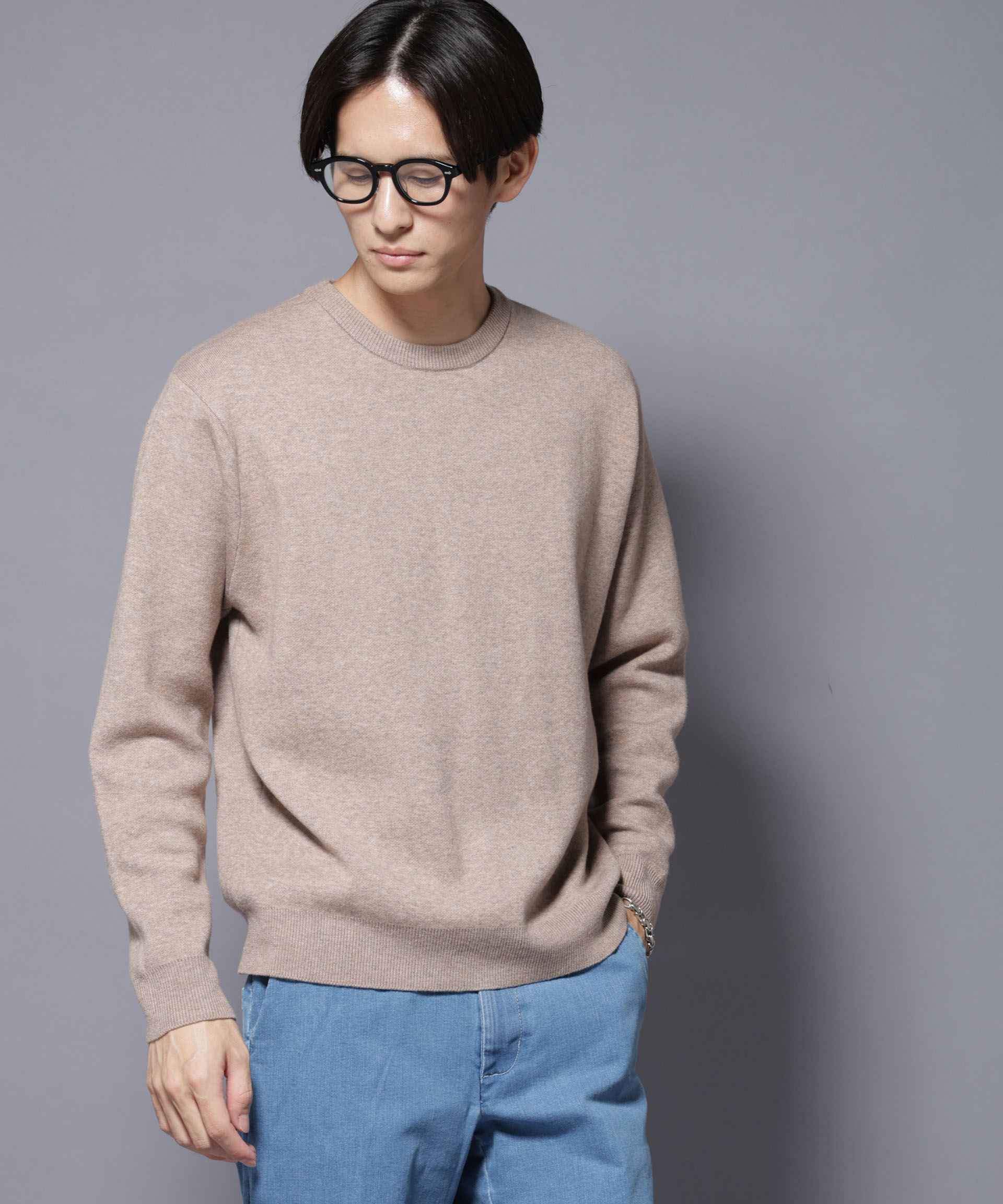 nano･universe「シルク混クルーネックニット」|ニット・セーター|