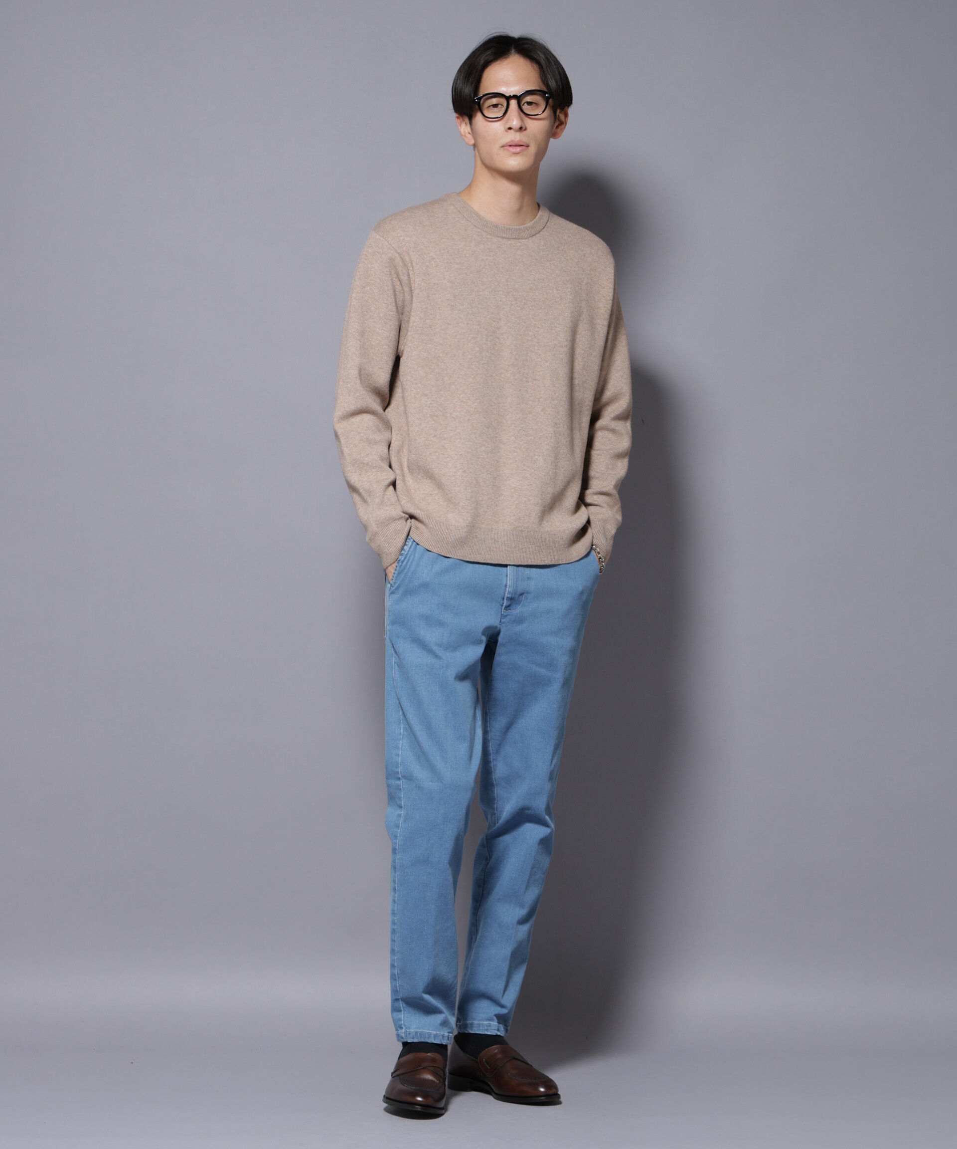 nano･universe「シルク混クルーネックニット」|ニット・セーター|